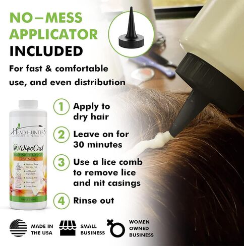 Head Hunters Pro Kit - Wipeout Natural Lice Treatment Extra Strength Family Head Lice Shampoo & Lice Comb - Kills Lice, Super Lice, and Nits - Non-Toxic Head Lice Treatment for Adults & Children, 12oz in Saudi Arabia