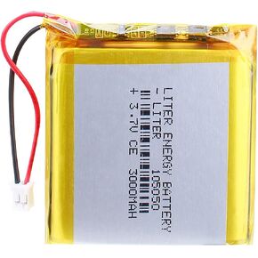 Liter 3.7V 3000mAh 105050 Lipo Battery Rechargeable Lithium Polymer ion Battery Pack with JST 2.0mm Connector