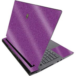 MightySkins Glossy Glitter Skin for Alienware M17 R3 (2020) & M17 R4 (2021) - Solid Purple | Durable High-Gloss Glitter Finish | Easy to Apply and Change Style | Made in The USA