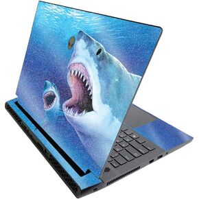 MightySkins Glossy Glitter Skin for Alienware M17 R3 (2020) & M17 R4 (2021) - Great Whites | Durable High-Gloss Glitter Finish | Easy to Apply and Change Style | Made in The USA