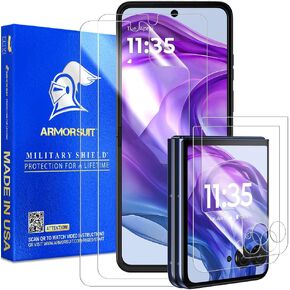 ArmorSuit 2+2 Pack Screen Protector for Motorola Razr+/Plus 2024 Case Friendly MilitaryShield HD Clear Film - Made in USA