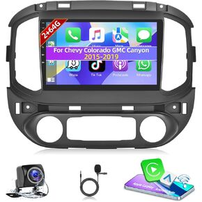 Podofo [2+64G] for Chevy Colorado GMC Canyon 2015 2016 2017 2018 2019 Car Stereo Radio with Apple Car Play Android Auto 9" Touchscreen Bluetooth Audio GPS Navigation Mirror Link WiFi RDS Backup Camera