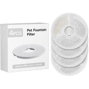 Cat Water Fountain Filters, 4 Pieces Set Pack of 4 Replacement Filter Fit for HX HECLEX Pet Cat Feeder and Water Dispenser