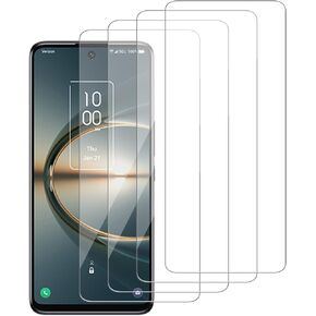[4 Pack] Glass Screen Protector Compatible for TCL 30 V 5G [9H Hardness]-HD Screen Tempered Glass, Scratch Resistant, Easy Install - [Case Friendly][Bubble Free] 2.5D Edge[Impact Protection]