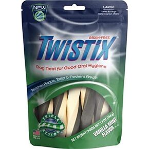 Wheat Free Dental Dog Treats - Vanilla Mint Flavor Large - for Dogs 30 lbs & Up - (5.5 oz) - Pack of 2