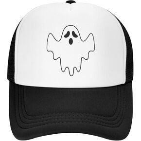 Halloween Pumpkin Smile Face Trucker Hat for Men Women, Adjustable Mesh Baseball Cap for Halloween Party