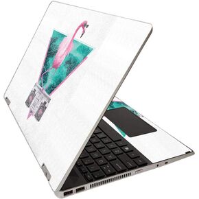 MightySkins Glossy Glitter Skin for HP Pavilion x360 15" (2020) - Blue Seashells | Protective, Durable High-Gloss Glitter Finish | Easy to Apply, Remove, and Change Styles | Made in The USA