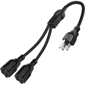Power Splitter 3 Prong 1 to 4 Outlet Extension Cord Splitter 1.3ft Short Extension Cord Ac Power Extension Cord Plug Splitter 3 Prong Extension Cord Outdoor Extension Cord Waterproof (4-Outlet)