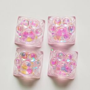 Cat Claw Keycap Cute Drip Glue Backlight Keycaps DIY ESC Arrow Key Keycap Replacement for Cherry MX Gaming Mechanical Keyboard (Blue)