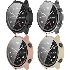 FitTurn Screen Protector Compatible with Oneplus Watch 2R Case, Anti-Scratch Shockproof Bumper Protective Case for Oneplus Watch 2R Screen Accessories (4Pack-C)