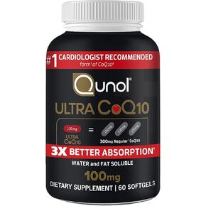 CoQ10 100mg Softgels, Qunol Ultra CoQ10 100mg, 3x Better Absorption, Antioxidant for Heart Health & Energy Production, Coenzyme Q10 Vitamins and Supplements, 4 Month Supply, 60 Count (Pack of 2)