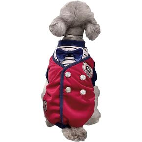 Autumn and Winter pet Dog Apparel 2 Legged Clothes British Preppy Style Coat for Warm Add Fluff Soft Velvet Casual Jumpsuit for Small Medium Bichon Frise Schnauzer Poodle Teddy Dog (X-Large)