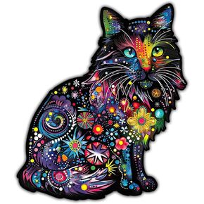 (3Pcs) Dean Russo Cat Funky Colors Glow Vinyl Bumper Decal Sticker, Dean Russo Sticker, Cat Bumper Stickers, Color Cat Decal- Stickers for Laptop Water Bottle Phone Car Window Helmet 3" (DR Cat 1)