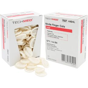 Dukal TEC 4404XL Tech-Med Nitrile Finger Cot, X-Large, 0.08 mm Thickness (Pack of 144) in Kuwait