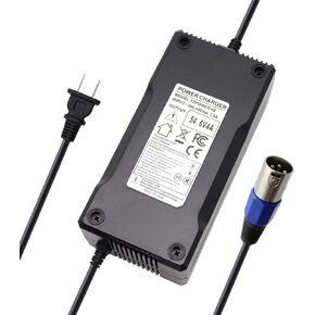 54.6V 4A / 48V 4A AC Adapter Power Supply Lithium Battery Charger for 13S 48V Lithium Li-ion Batteries Pack with 3 Pin XLR Plug