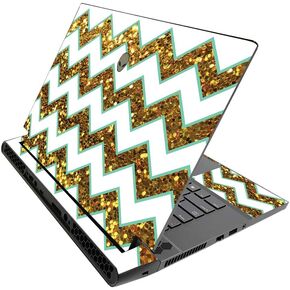 MightySkins Skin for Alienware M15 R3 (2020) & M15 R4 (2021) - Glitzy Chevron | Protective Viny wrap | Easy to Apply and Change Style | Made in The USA