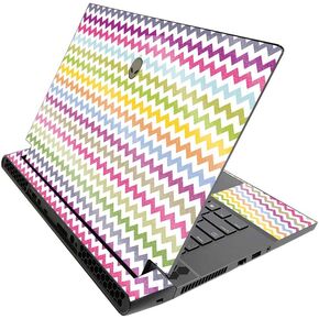 MightySkins Glossy Glitter Skin for Alienware M15 R3 (2020) & M15 R4 (2021) - Rainbow Chevron | Durable High-Gloss Glitter Finish | Easy to Apply and Change Style | Made in The USA