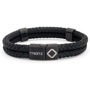 Trion: Z Zen Loop Duo سوار معصم للعلاج بالمجال المغناطيسي للنساء والرجال يتميز بتقنية ANSPO الحاصلة على براءة اختراع (أسود، كبير جدًا)
