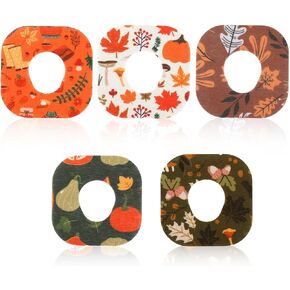 25pcs Sensor Covers for Dexcom G7, Autumn Maple Leaf Style Waterproof Sensor Cover CGM Patches Non-Woven Fabric Sensor Adhesive Stickers for Dexcom G7