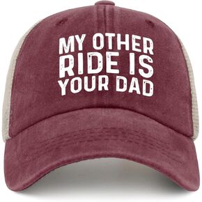 My Other Ride is Your Dad Trucker Hat Women Funny Mesh Hat for Fall