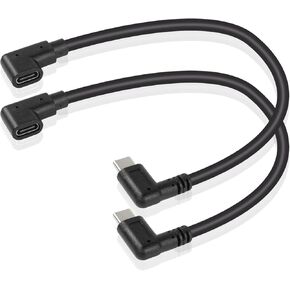 GINTOOYUN USB C كابل تمديد USB نوع C سلك موسع، الزاوية اليمنى 90 درجة ذكر إلى الزاوية اليمنى 90 درجة أنثى كابل USB C للكمبيوتر المحمول. الكمبيوتر اللوحي. الهاتف المحمول (0.3 متر)