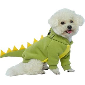 Lelepet Dog Costume Dog Halloween Costumes Large Dog Dinosaur Costume Funny Dog Clothes Fleece Dog Hoodie Warm Dog Coats for Large Dogs Dog Cold Weather Coats,Pitbull,Lab,Greyhound,Green