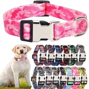 Weimostar Pink Camo Dog Collar Nylon Adjustable with Patterns Durable Fancy Ultra Comfy Soft Breathable Puppy Collars for Small Pet Girl Boy Cat Kitten XSmall