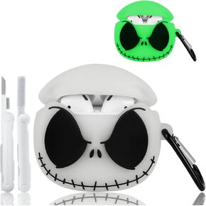 Compatible with AirPods 2nd/1st Generation Case Cover with Cleaner Kit, Glow in The Dark Soft Silicone Protective Case for Airpods 2/1, Funny 3D Anime AirPod Case for Men Women Boys Girls