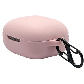 Silicone Case Compatible with JBL Live Free 2 / Live PRO+ TWS True Wireless in-Ear Noise Headphones,Portable Scratch Shock Resistant Cover with Carabiner (Pink)