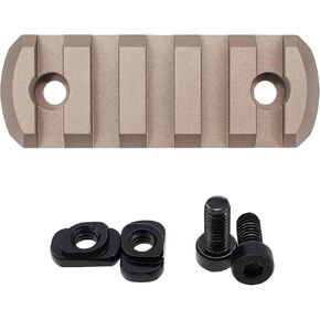 Mlok Picatinny Rail Aluminum Section Accessory, 5 Slots Brown