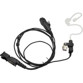 Dual Ptt Mic Ear Piece Two Way Radio Earpiece Walkie Talkie Black Headset with Microphone Compatible for Motorola xpr 3300 3500 3300e 3500e