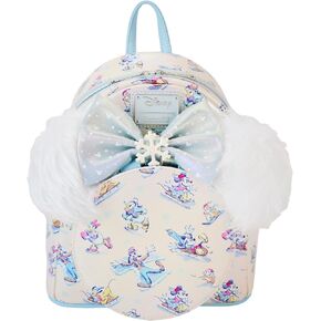 Loungefly Disney Mickey and Friends Winter Wonderland AOP Mini Backpack with Headband