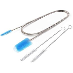1 Set Spring Brush Suction Pipe Brush Aquarium Cleaning Brush U Shape Pipe Brush Stainless Steel Spring Cleaning Pipe Double Head Flexible Hose Brush For Aquarium Lily Tube Drainage Brush