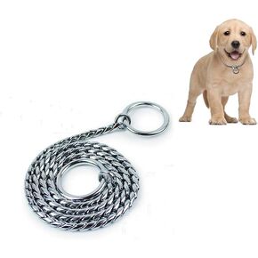 Yahpetes Pet Products 22" Pet Training Snake P Chain Dog Choke Collar Sliver Dog Training Chain Metal Collar (22", Sliver)