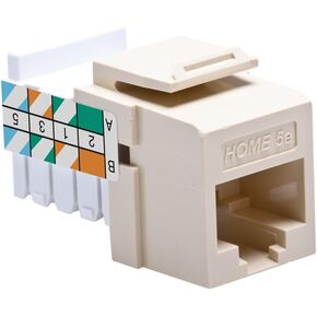 Leviton 5EHOM-RW5 Home 5e Snap-In Connector, T568A/B Wiring, White in Saudi Arabia