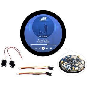 ESP32-S3 Microcontroller Board with 1.85inch Round Touch LCD 360×360 Pixels, Micro LCD Display with ESP32-S3, Accelerometer and Gyroscope Sensor, with 8Ω 2W Speaker, Support W-F-i & B L E 5