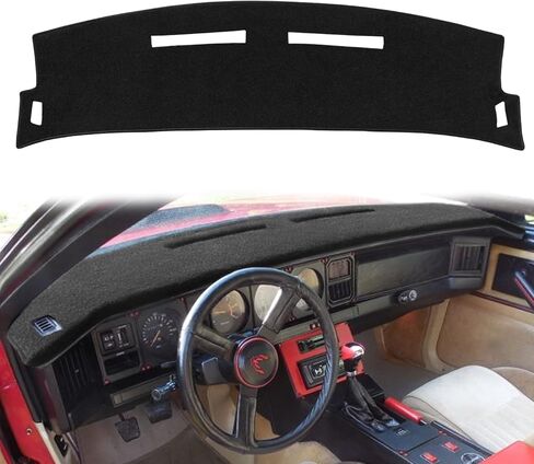 حصيرة غطاء لوحة القيادة مناسبة خصيصًا لسيارة Pontiac Firebird 1993 1994 1995 1996، وسادة غطاء لوحة القيادة وواقي السجاد (93-96 أسود) F76 in Kuwait