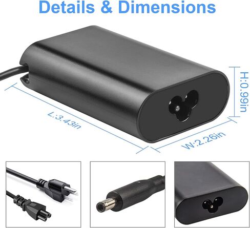 TREE.NB 45W 19.5V 2.31A Faster Charger for Dell XPS 13 / XPS 12/12 MLK/ 14 (7437) XPS 11, XPS 12, XPS 12 MLK, XPS 13, XPS 13 (9333), XPS 13 Classic, Dell XPS 12, XPS 12 MLK Ultraboo, Easy to Use in Saudi Arabia