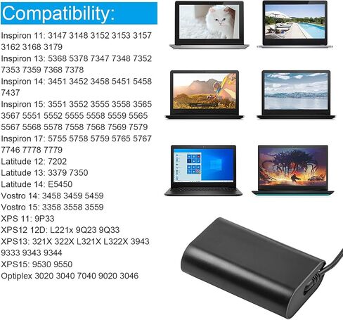 TREE.NB 45W 19.5V 2.31A Faster Charger for Dell XPS 13 / XPS 12/12 MLK/ 14 (7437) XPS 11, XPS 12, XPS 12 MLK, XPS 13, XPS 13 (9333), XPS 13 Classic, Dell XPS 12, XPS 12 MLK Ultraboo, Easy to Use in Saudi Arabia