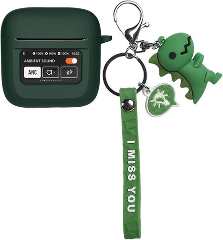 Cartoon Silicion Earphones Case Compatible with JBL Tour Pro 2 Earbuds 2023 with Keychain, Cute Wireless Bluetooth Shockproof Protector Cover Earphone Charging Box (Black A) in Saudi Arabia