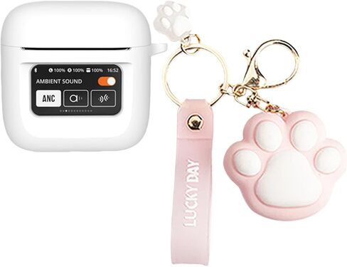 Cartoon Silicion Earphones Case Compatible with JBL Tour Pro 2 Earbuds 2023 with Keychain, Cute Wireless Bluetooth Shockproof Protector Cover Earphone Charging Box (Black A) in Saudi Arabia