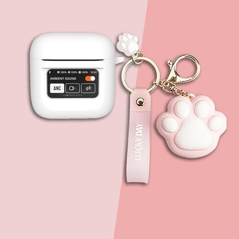 Cartoon Silicion Earphones Case Compatible with JBL Tour Pro 2 Earbuds 2023 with Keychain, Cute Wireless Bluetooth Shockproof Protector Cover Earphone Charging Box (Black A) in Saudi Arabia