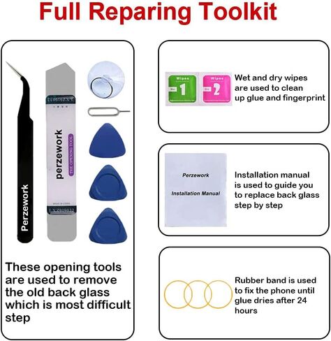 بديل الزجاج الخلفي الخلفي لهاتف Samsung Galaxy S22 Plus 6.6 بوصة مع مجموعة أدوات إصلاح ولاصق مثبت مسبقًا (ذهبي وردي) in Kuwait