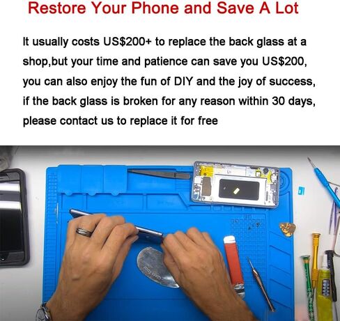 بديل الزجاج الخلفي الخلفي لهاتف Samsung Galaxy S22 Plus 6.6 بوصة مع مجموعة أدوات إصلاح ولاصق مثبت مسبقًا (ذهبي وردي) in Kuwait