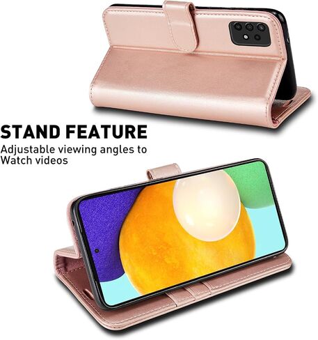 حافظة محفظة MONASAY متوافقة مع هاتف Galaxy A52/A52S 5G&4G، [واقي شاشة زجاجي متضمن] [حجب RFID] غطاء هاتف خلوي من الجلد القابل للطي مع حامل بطاقة الائتمان 6.5 بوصة، عنابي in Saudi Arabia