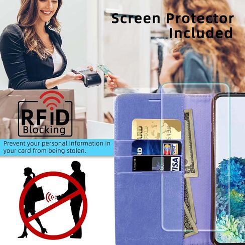حافظة محفظة MONASAY متوافقة مع هاتف Galaxy A52/A52S 5G&4G، [واقي شاشة زجاجي متضمن] [حجب RFID] غطاء هاتف خلوي من الجلد القابل للطي مع حامل بطاقة الائتمان 6.5 بوصة، عنابي in Saudi Arabia