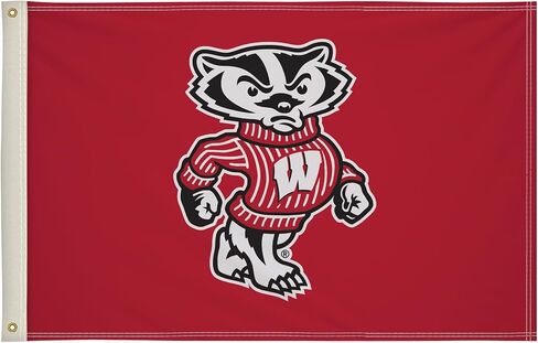 Wisconsin Badgers College Sports Printed Flag - NCAA Licensed - Super Polyester 2' x 3' School Banner (Red, White) in Saudi Arabia