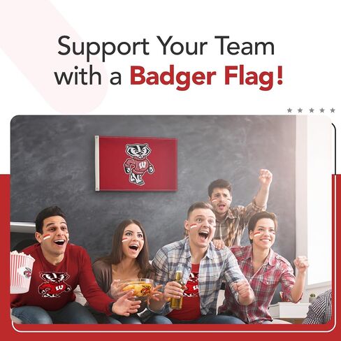 Wisconsin Badgers College Sports Printed Flag - NCAA Licensed - Super Polyester 2' x 3' School Banner (Red, White) in Saudi Arabia