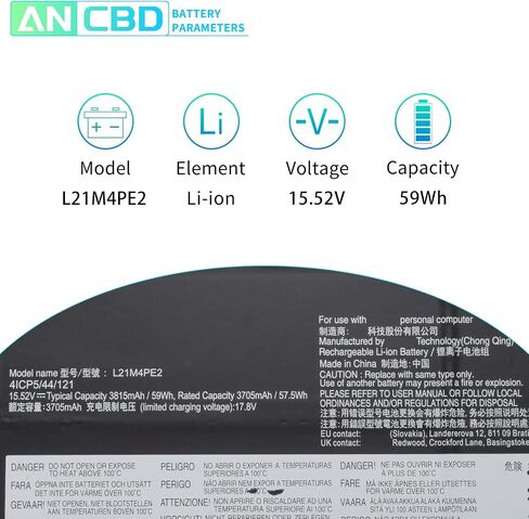 L21M4PE2 L21C4PE2 L21L4PE2 L21D4PE1 Laptop Battery Replacement for Lenovo Yoga 6-13ABR8 Yoga 6 13ALC7 Series SB11F29412 5B11F29411 SB11F29410 5B11F29414 SB11F29418 5B11F29421 15.52V 59Wh/3815mAh in Saudi Arabia