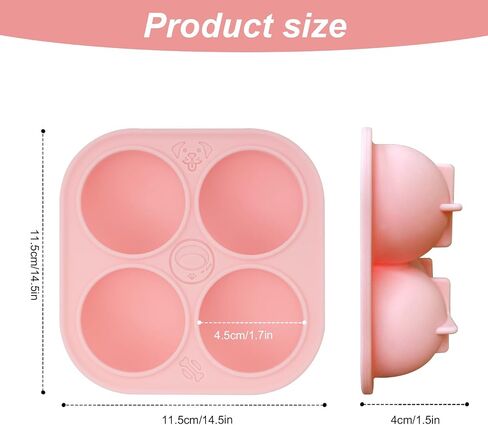 Silicone Dog Treats Molds for Woof Pupsicle Large Dog Toy, 4 Cavities Reusable Dog Treat Tray for Freezing Puppy Treat Mold for Making Dog Snack Easy to Release (Pink) in Saudi Arabia